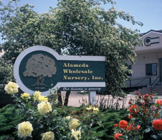 75 Years of Supplying High-Quality Nursery Products alameda nursery sign
